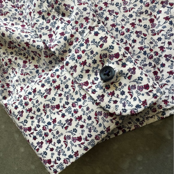 Murano Slim Fit Spred Collar Stretch Floral Mena Dress Shirt - Picture 10 of 10